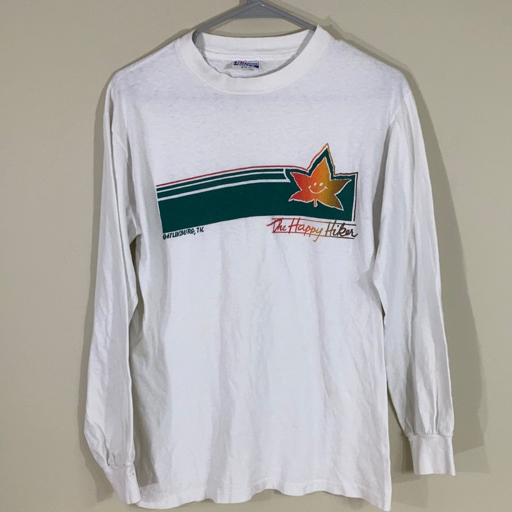 90s Vintage Hanes Beefy T Smokey Mountains Happy Hiker size Medium